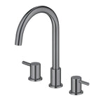 Circular 3 Holes Bathroom Basin Faucet with Dual Handles AB005004 Brushed Gun Metal
