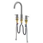 Circular 3 Holes Bathroom Basin Faucet with Two Handle AB005104