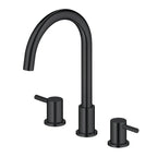 Circular 3 Holes Bathroom Basin Faucet with Dual Handles AB005004 Matte Black