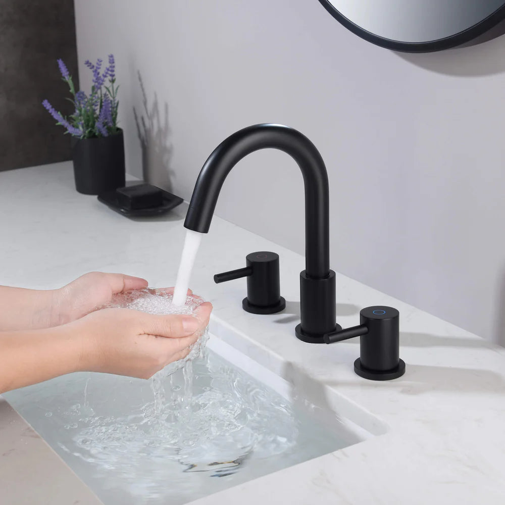 Circular 3 Holes Bathroom Basin Faucet with Two Handle AB005104