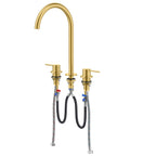 Maxtor Widespread Basin Faucet |Solid Brass 3-Hole Bathroom Mixer Spain ClTEC Cartridge-AB005006