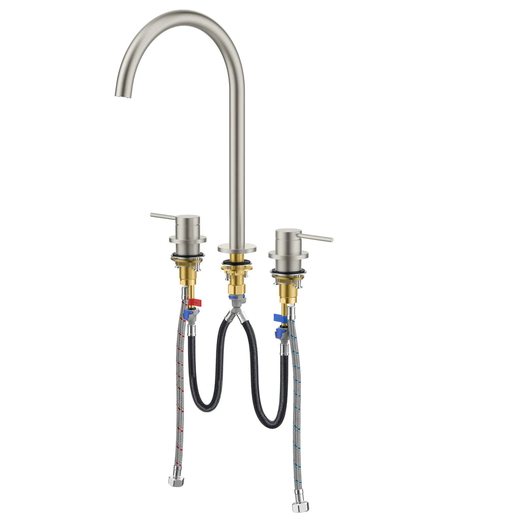 Maxtor Widespread Basin Faucet |Solid Brass 3-Hole Bathroom Mixer Spain ClTEC Cartridge-AB005006