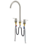 Maxtor Widespread Basin Faucet |Solid Brass 3-Hole Bathroom Mixer Spain ClTEC Cartridge-AB005006