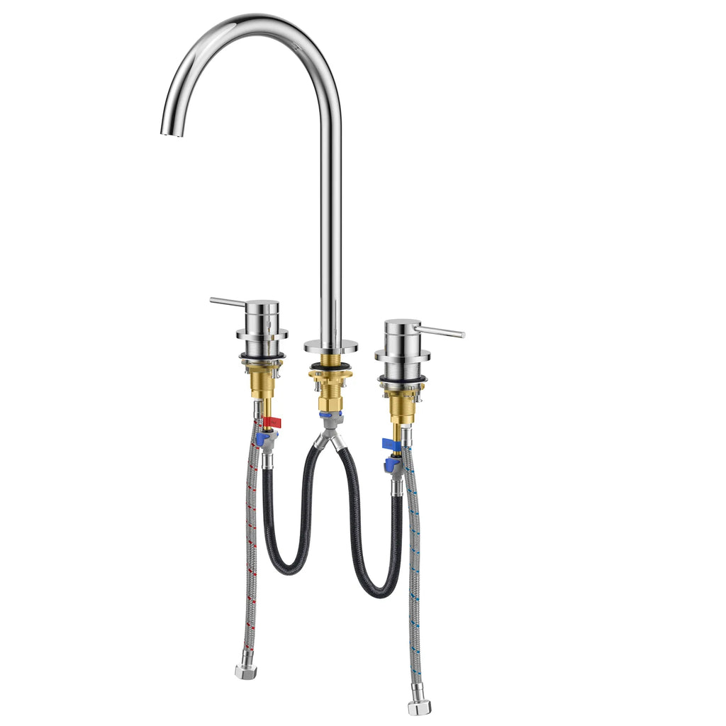 Maxtor Widespread Basin Faucet |Solid Brass 3-Hole Bathroom Mixer Spain ClTEC Cartridge-AB005006