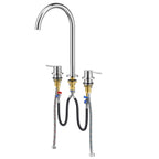 Maxtor Widespread Basin Faucet |Solid Brass 3-Hole Bathroom Mixer Spain ClTEC Cartridge-AB005006