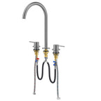 Maxtor Widespread Basin Faucet |Solid Brass 3-Hole Bathroom Mixer Spain ClTEC Cartridge-AB005006