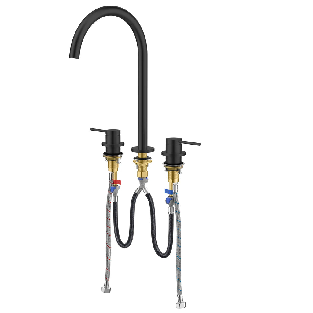 Maxtor Widespread Basin Faucet |Solid Brass 3-Hole Bathroom Mixer Spain ClTEC Cartridge-AB005006