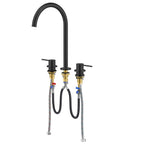 Maxtor Widespread Basin Faucet |Solid Brass 3-Hole Bathroom Mixer Spain ClTEC Cartridge-AB005006