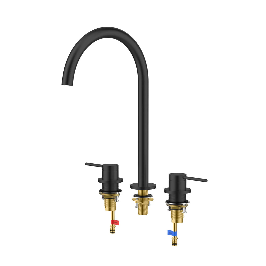 Maxtor Widespread Basin Faucet |Solid Brass 3-Hole Bathroom Mixer Spain ClTEC Cartridge-AB005006