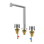 Widespread Bathroom Faucet 3 Hole – Solid Brass Basin Tap with Dual Handles-AB005027 Chrome