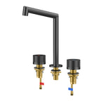 Widespread Bathroom Faucet 3 Hole – Solid Brass Basin Tap with Dual Handles-AB005027 Matte Black