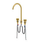 3-Hole Widespread Bathroom Basin Faucet – Dual Handle Gooseneck – AB005031