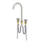 3-Hole Widespread Bathroom Basin Faucet – Dual Handle Gooseneck – AB005031