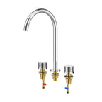 3-Hole Widespread Bathroom Basin Faucet – Dual Handle Gooseneck – AB005031