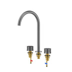 3-Hole Widespread Bathroom Basin Faucet – Dual Handle Gooseneck – AB005031