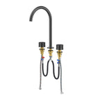 3-Hole Widespread Bathroom Basin Faucet – Dual Handle Gooseneck – AB005031