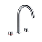 MAXTOR 2 Handle-Wheel Widespread Bathroom Basin Faucet – Solid Brass High Arc Basin Mixer-AB005033 Chrome