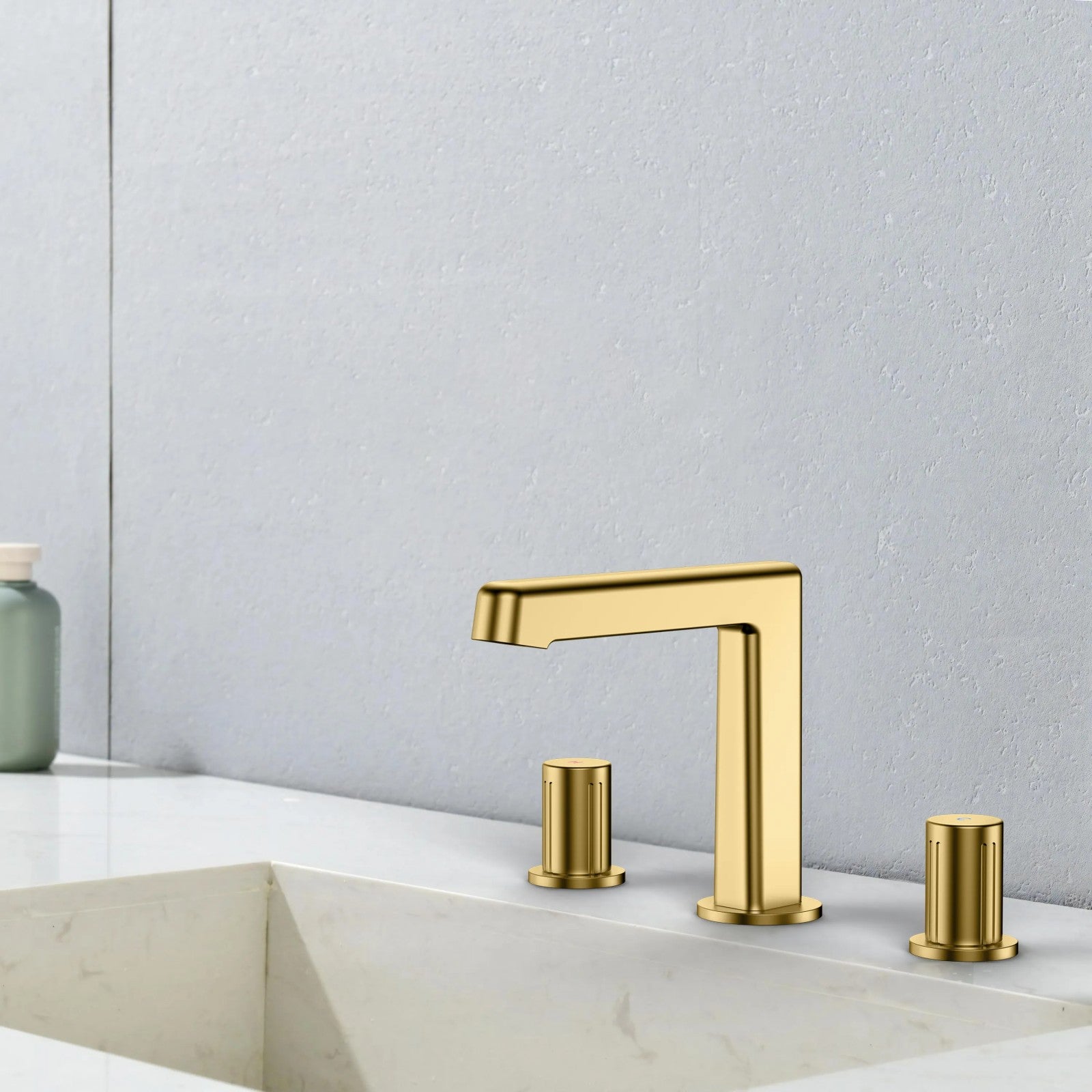 Two-Handle Deco Mount Bathroom Basin / Bathtub Faucet – 3-Hole Deck-Mount Mixer – AB005069