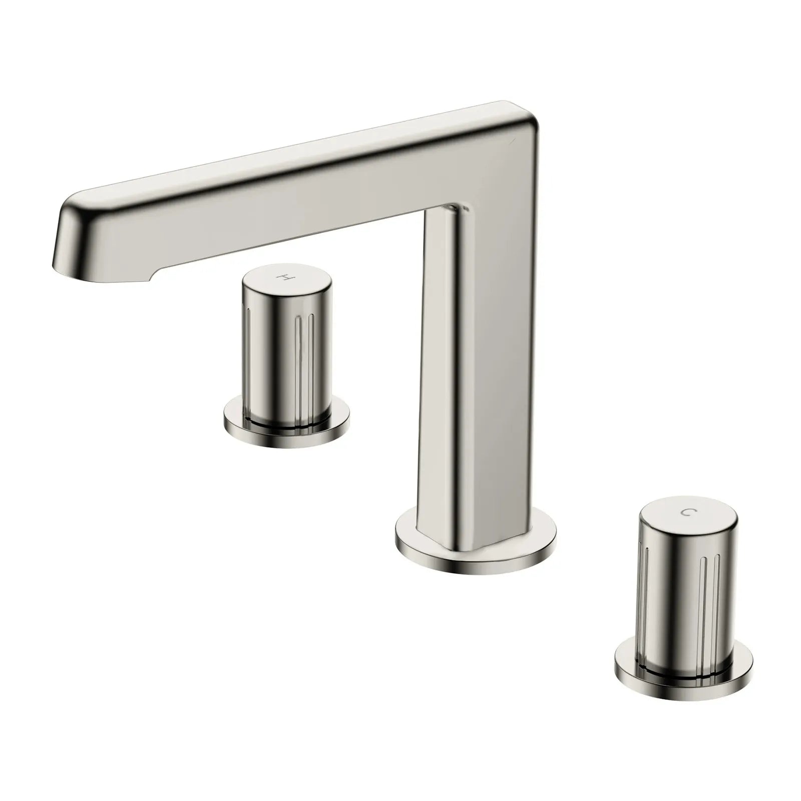 Two-Handle Deco Mount Bathroom Basin / Bathtub Faucet – 3-Hole Deck-Mount Mixer – AB005069 Brushed Nickel