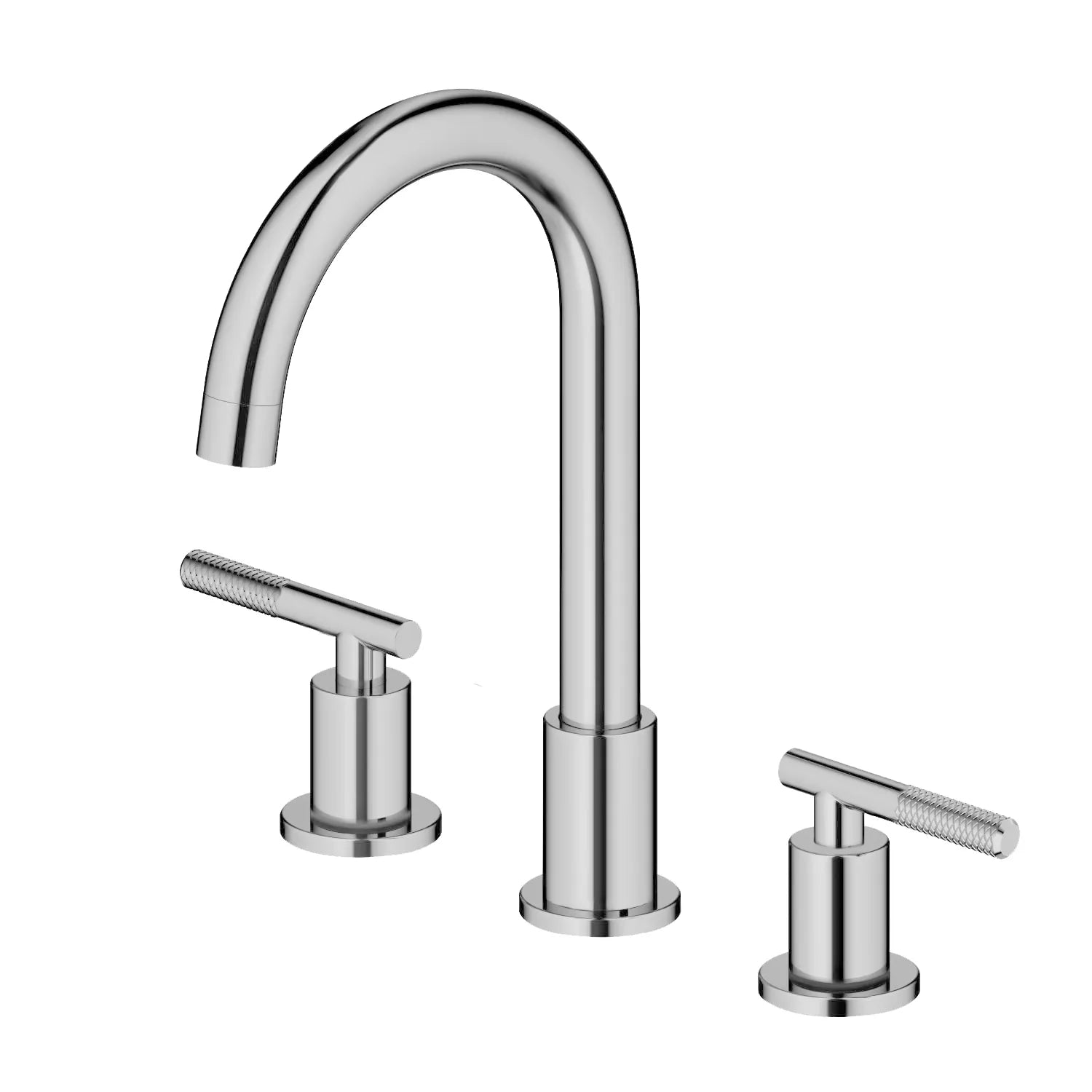 Circular 3 Holes Bathroom Basin Faucet with Two Handle AB005104 Brushed Nickel