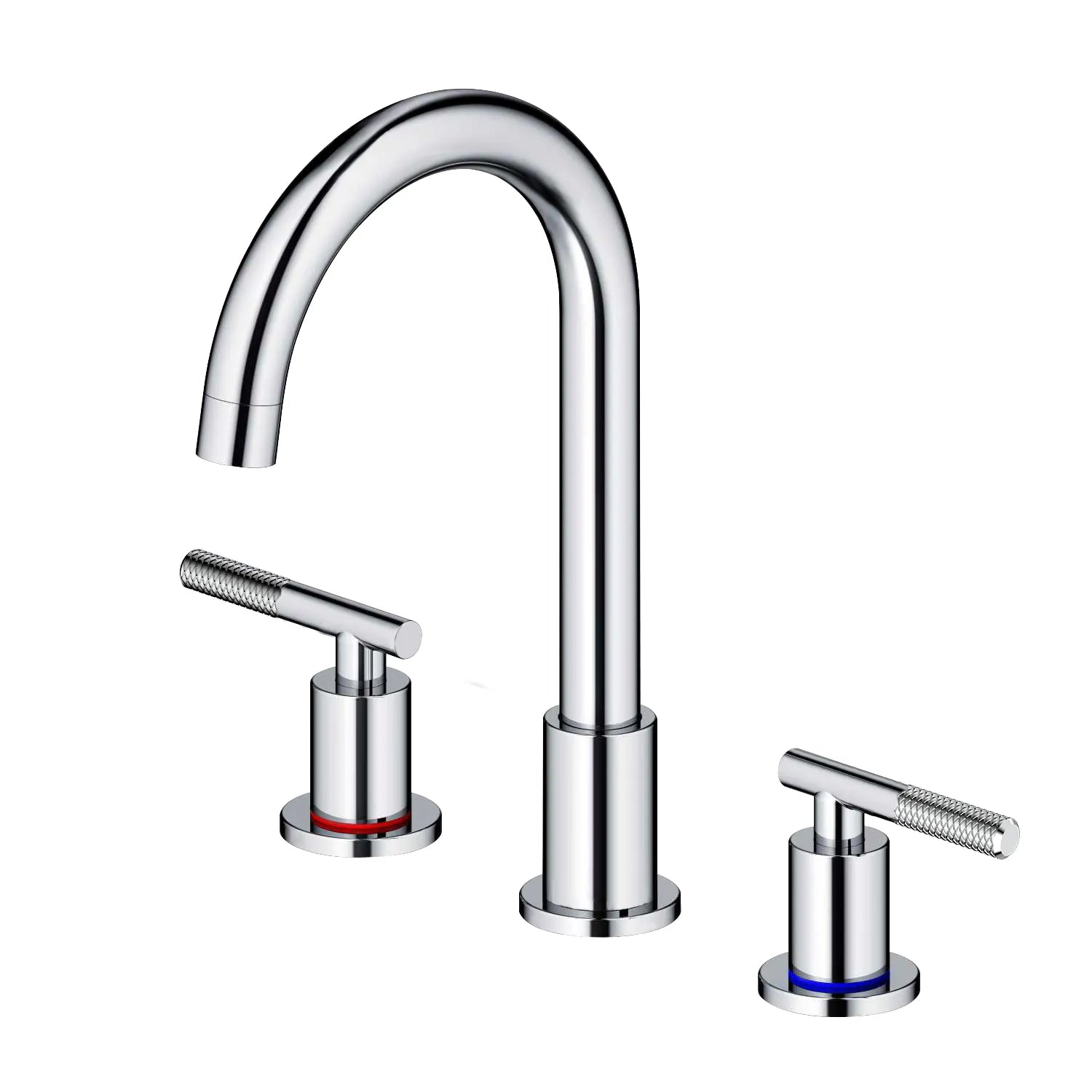 Circular 3 Holes Bathroom Basin Faucet with Two Handle AB005104 Chrome