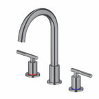 Circular 3 Holes Bathroom Basin Faucet with Two Handle AB005104 Brushed Gun Metal