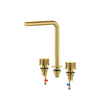 MAXTOR 3-Hole Widespread Bathroom Basin Faucet, Gooseneck Spout-AB005131