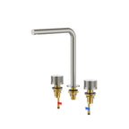 MAXTOR 3-Hole Widespread Bathroom Basin Faucet, Gooseneck Spout-AB005131