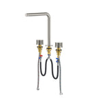 MAXTOR 3-Hole Widespread Bathroom Basin Faucet, Gooseneck Spout-AB005131