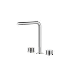 MAXTOR 3-Hole Widespread Bathroom Basin Faucet, Gooseneck Spout-AB005131 Chrome