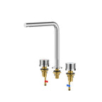 MAXTOR 3-Hole Widespread Bathroom Basin Faucet, Gooseneck Spout-AB005131