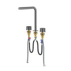 MAXTOR 3-Hole Widespread Bathroom Basin Faucet, Gooseneck Spout-AB005131