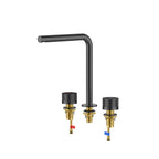 MAXTOR 3-Hole Widespread Bathroom Basin Faucet, Gooseneck Spout-AB005131