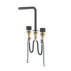 MAXTOR 3-Hole Widespread Bathroom Basin Faucet, Gooseneck Spout-AB005131