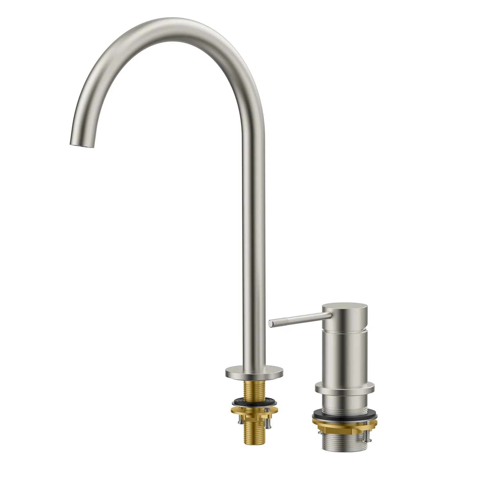 Circular 2 Holes Bathroom Basin Faucet AB006004 Brushed Nickel
