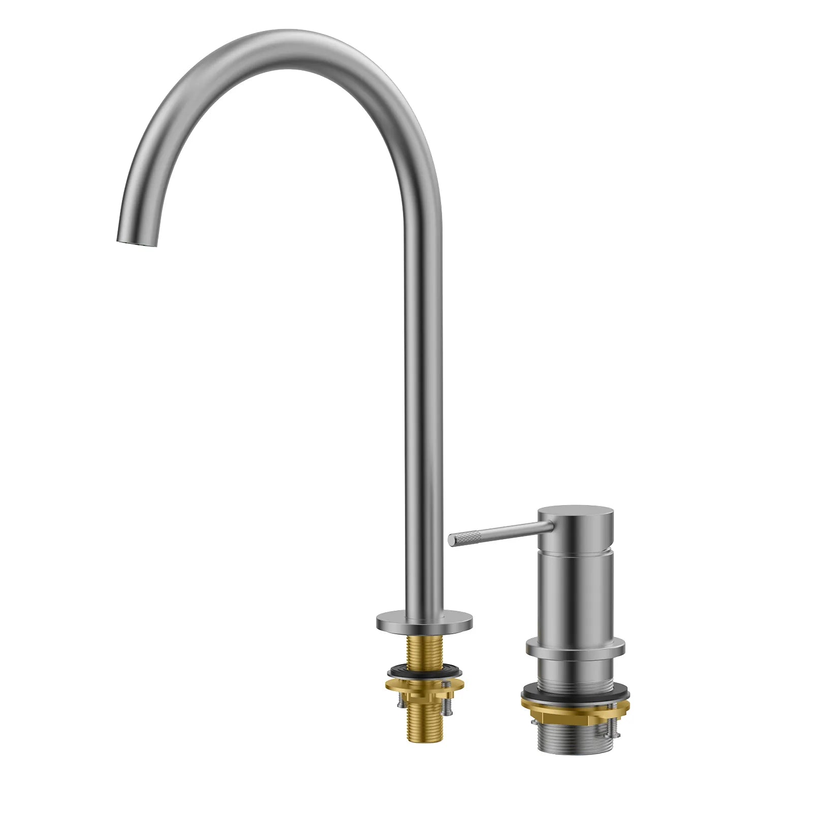 Circular 2 Holes Bathroom Basin Faucet AB006004 Brushed Gun Metal