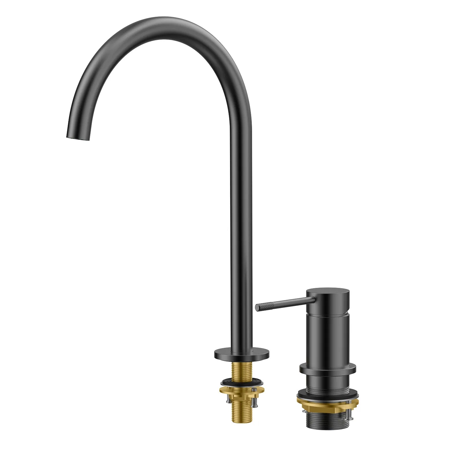 Circular 2 Holes Bathroom Basin Faucet AB006004 Matte Black