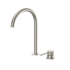 Single Lever 2-Hole Bathroom Basin Faucet – Tall Gooseneck Spout – AB006031 Brushed Nickel