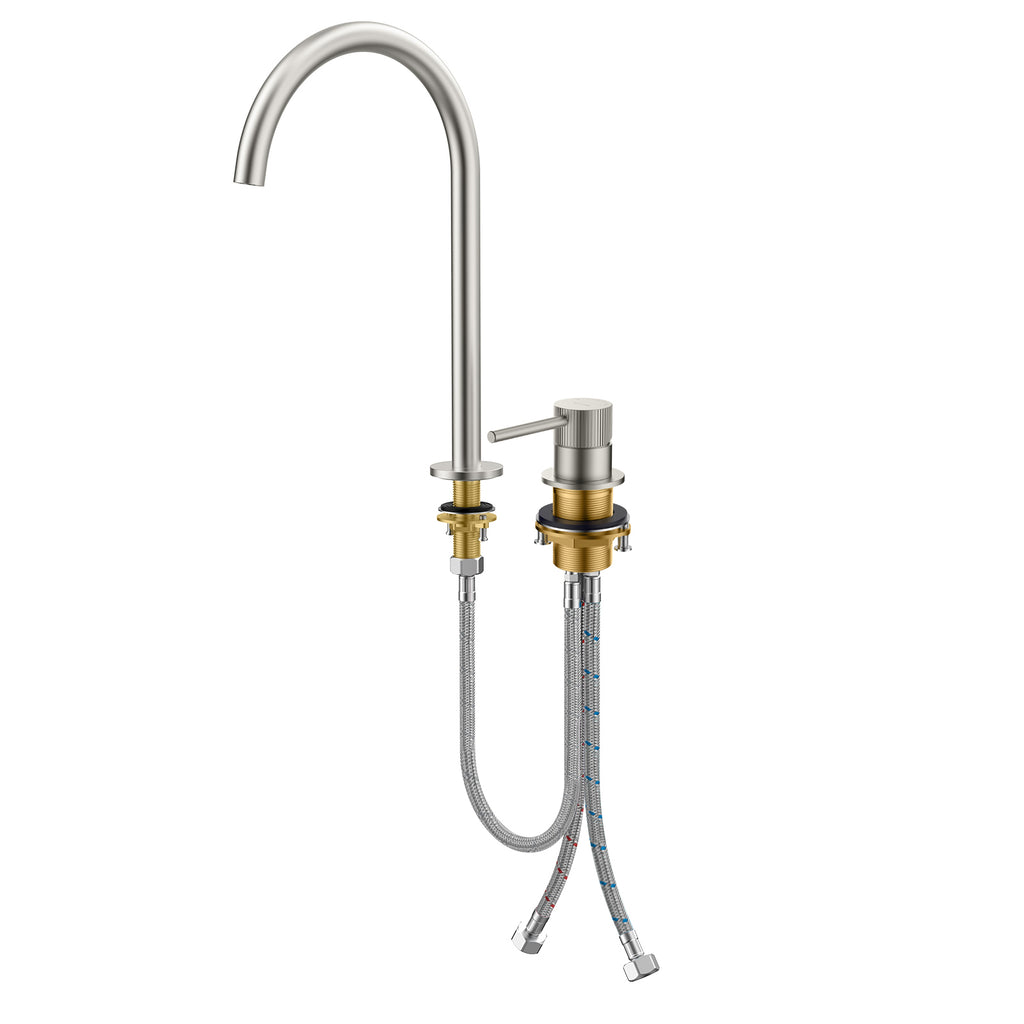 Single Lever 2-Hole Bathroom Basin Faucet – Tall Gooseneck Spout – AB006031