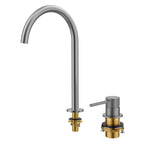 Single Lever 2-Hole Bathroom Basin Faucet – Tall Gooseneck Spout – AB006031