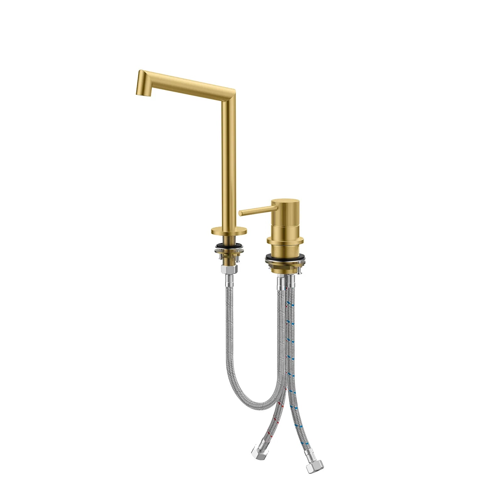 Sure 2 Holes Bathroom Basin Faucet,Vanity Sink Mixer Tap-AB006127 Brushed Gold