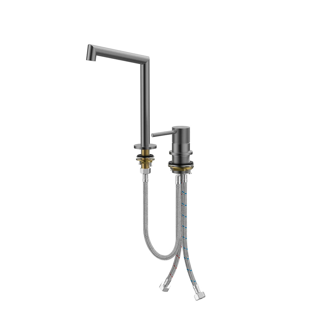 Sure 2 Holes Bathroom Basin Faucet,Vanity Sink Mixer Tap-AB006127 Brushed Gun Metal