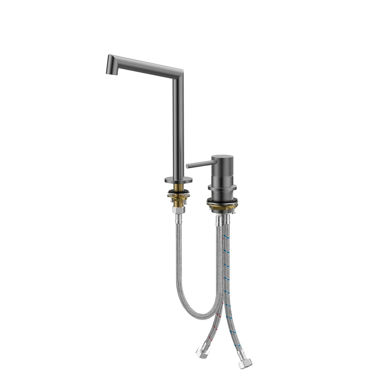 Sure 2 Holes Bathroom Basin Faucet,Vanity Sink Mixer Tap-AB006127 Brushed Gun Metal