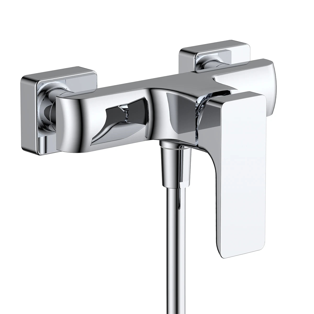 Square Wall Mounted Shower Mixer Valve – Single Lever Exposed Shower Tap – AB022007 Chrome