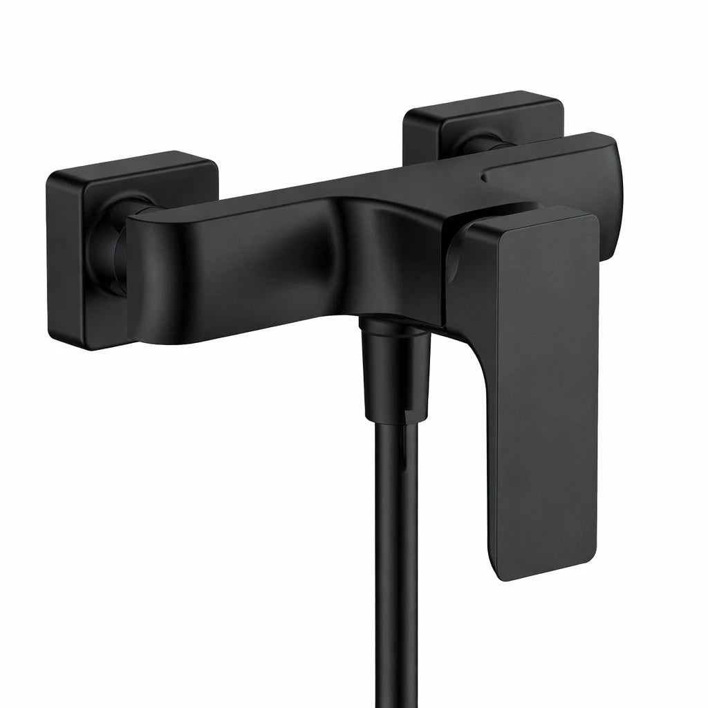 Square Wall Mounted Shower Mixer Valve – Single Lever Exposed Shower Tap – AB022007 Matte Black
