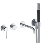 MAXTOR Exposed Bathtub Mixer Faucet Kit – Wall Mounted Bath Filler with Handheld Shower-AB022033 Chrome