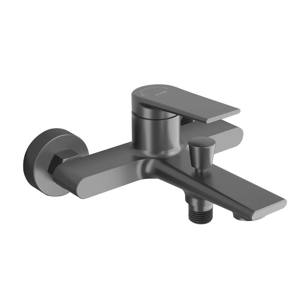 Single Lever Wall Mounted Bath Mixer with Diverter – Solid Brass Tub & Shower Faucet-AB022064 Brushed Gun Metal