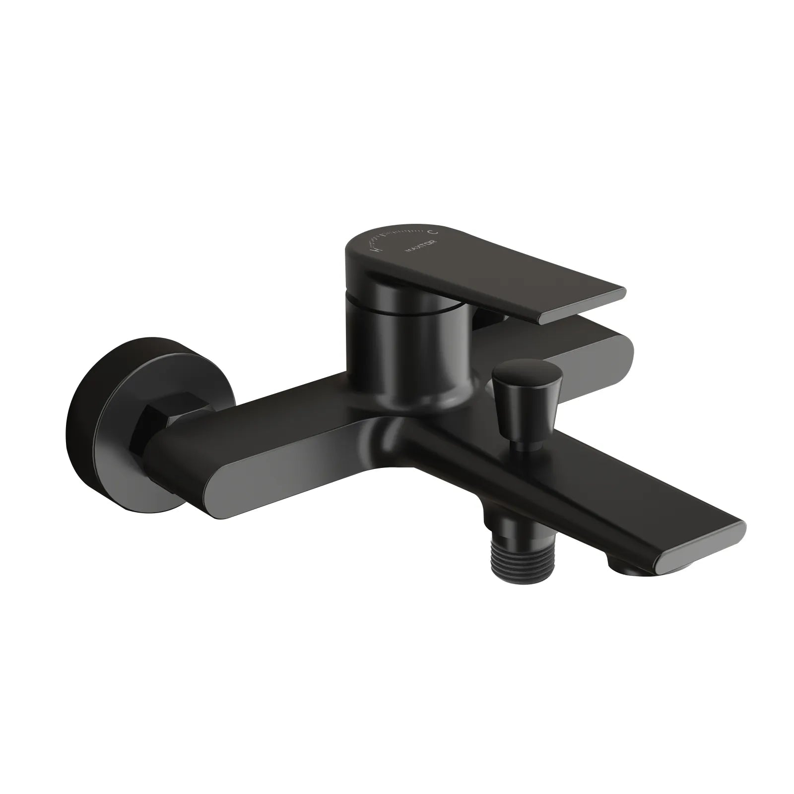 Single Lever Wall Mounted Bath Mixer with Diverter – Solid Brass Tub & Shower Faucet-AB022064 Matte Black