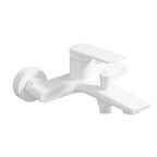 Single Lever Wall Mounted Bath Mixer with Diverter – Solid Brass Tub & Shower Faucet-AB022064 Matte White