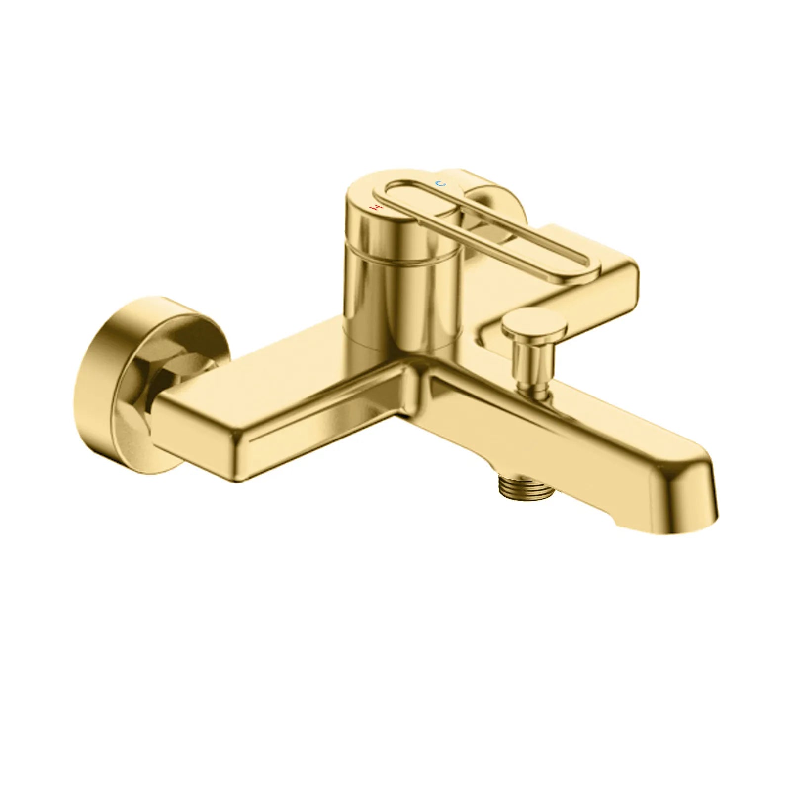 Exposed Bathtub Mixer Faucet – Single-Lever Wall-Mounted Bath/Shower Mixer – AB022069 Brushed Gold
